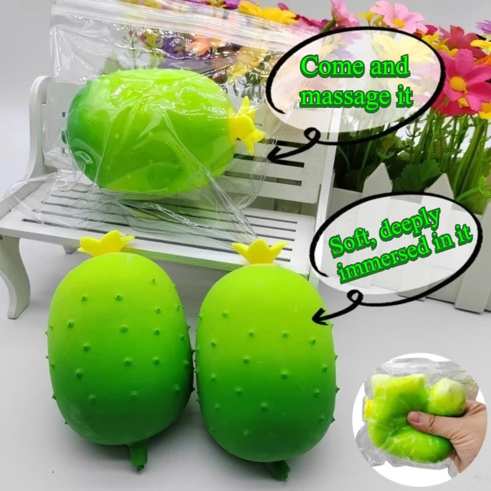 Cute Cucumber Squishy Super Soft Slow Rebound Fluid Stress Relief Toy Anxiety Relief Fidget For Adults All Ages