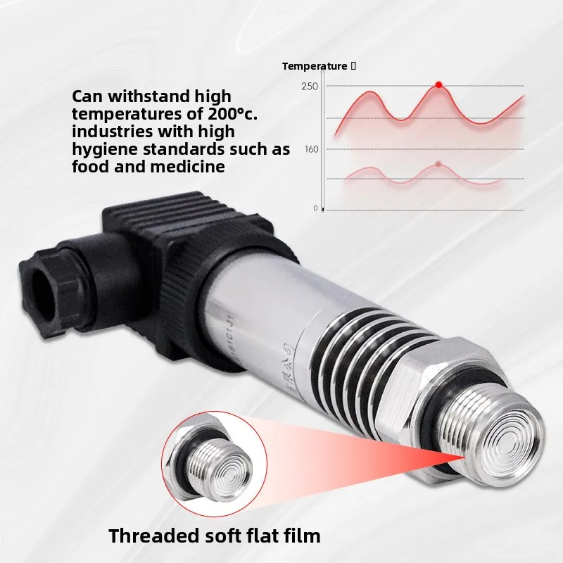 Digital Hygienic Pressure Transmitter 0-10bar 4-20mA - High Temperature Sanitary Flush Diaphragm Stainless Steel Sensor