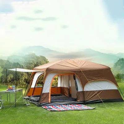 Outdoor Sports Travel Waterproof 8-12 People Two Bedroom Cabin Tent Camping Tent for Camping