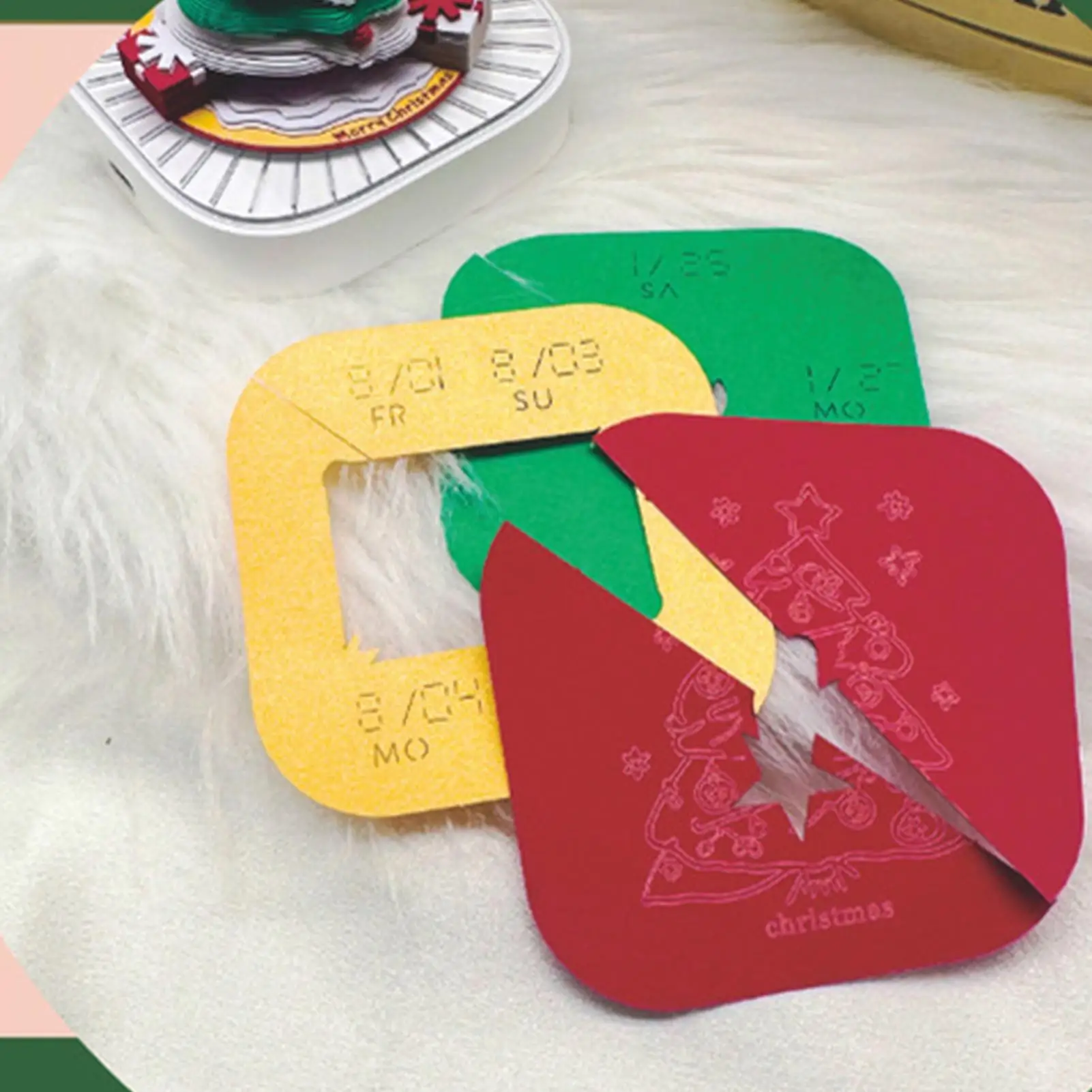 Calendario a strappo Calendario 3D per albero di Natale Calendario artistico Blocco note con agenda leggera Programma organizzatore per adulti Gestione del tempo per bambini