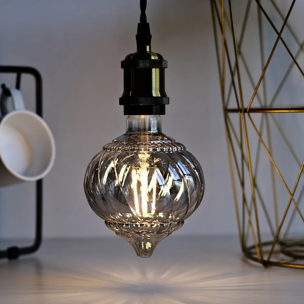 TIANFAN E27 Vintage Led Bulb G125 Lantern 4W 2700Kelvin Not Dimmable 220-240V E27 Specialty Decorative Light Bulb