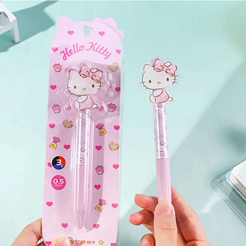 Imagem -03 - Sanrio Olá Kitty Caneta Esferográfica Cores Kawaii Kuromi Cinnamoroll Minha Melodia Signing Pen Suprimentos Estudantes Estacionária 25 Pcs