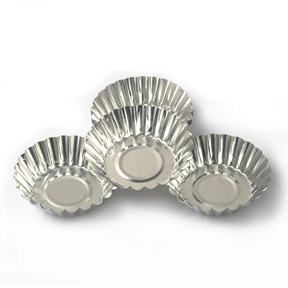 

50pcs Egg Mold Tinplate Mini Baking Molds Cupcake Baking Cup 7x2cm Nonstick Coating Easy Release Cake Pans Muffin Cups