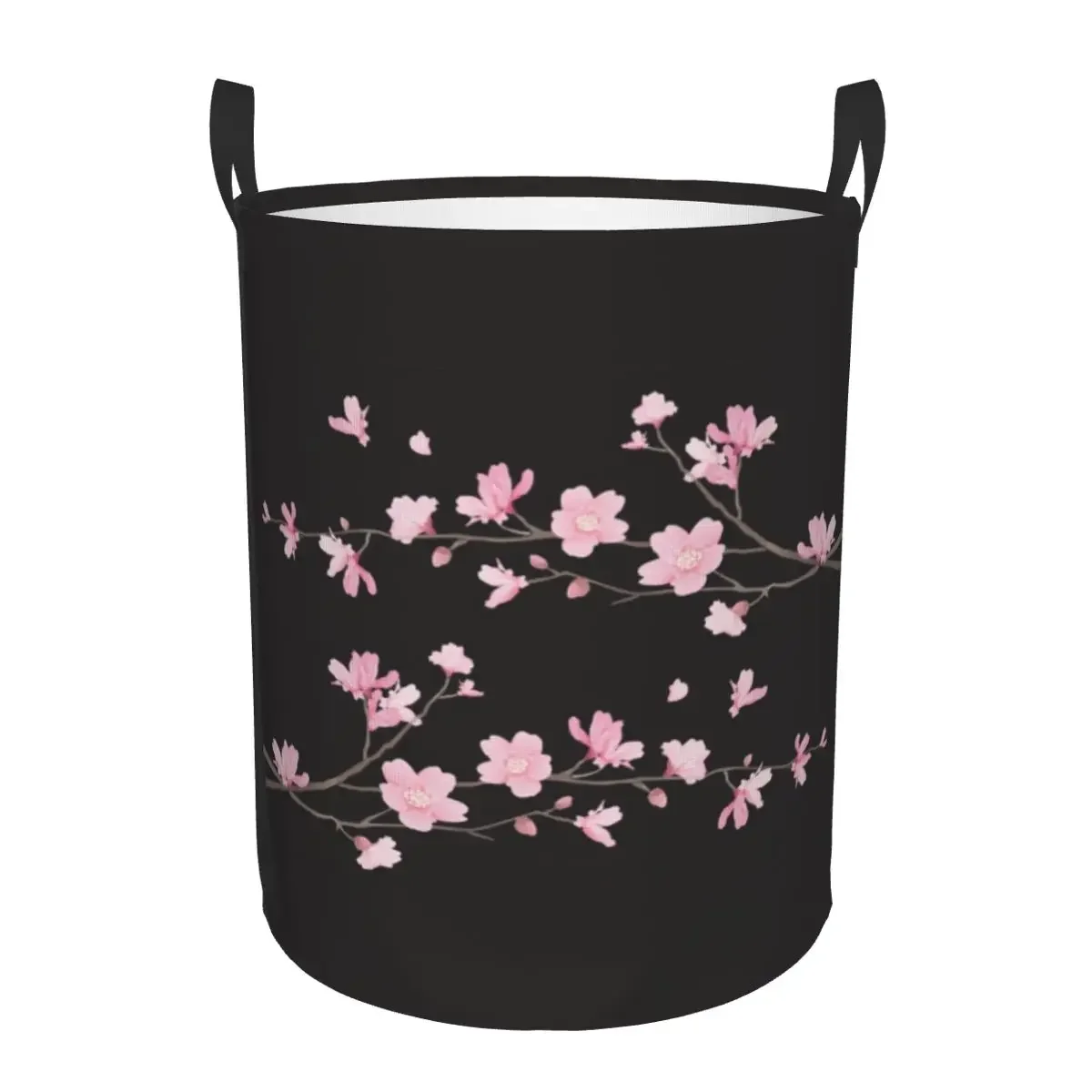 Cherry Blossom Laundry Basket Collapsible Sakura Cherry Blossom Cherry Baby Hamper for Nursery Toys Organizer Storage Bins