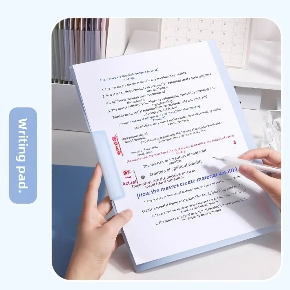 

5Pcs Gradient Design Rotating Side Opening Folder Waterproof Morandi Test Paper Storage Clip Portable Large Capacity