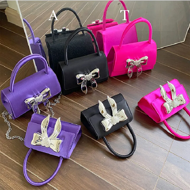 2024 Brand Shoulder Bags for Women High Quality PU Crossbody Bag Fashion Purses and Handbag Designer Satchel Cute Bowknot Wallet