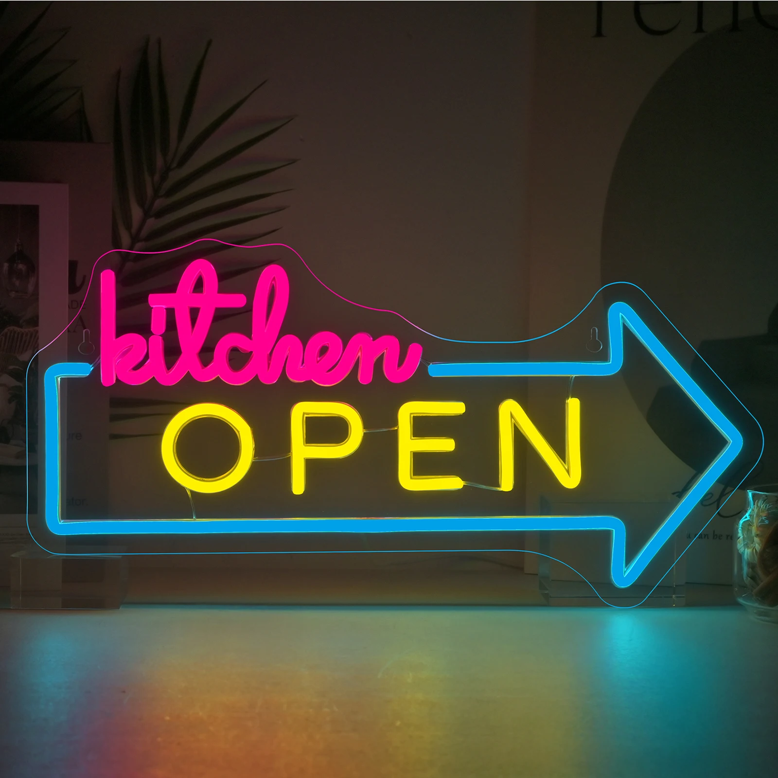 

Kitchen Open Neon Sign Restaurant Open Neon Lights for Wall Decor Dimmable Neon Open Signs for Business Store Kitchen Fast Food