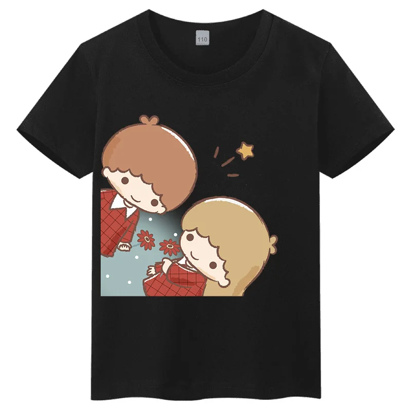 

Детская модная футболка Gemini из чистого хлопка с круглым вырезом, модная одежда для родителей и детей, семейная одежда ярких цветов