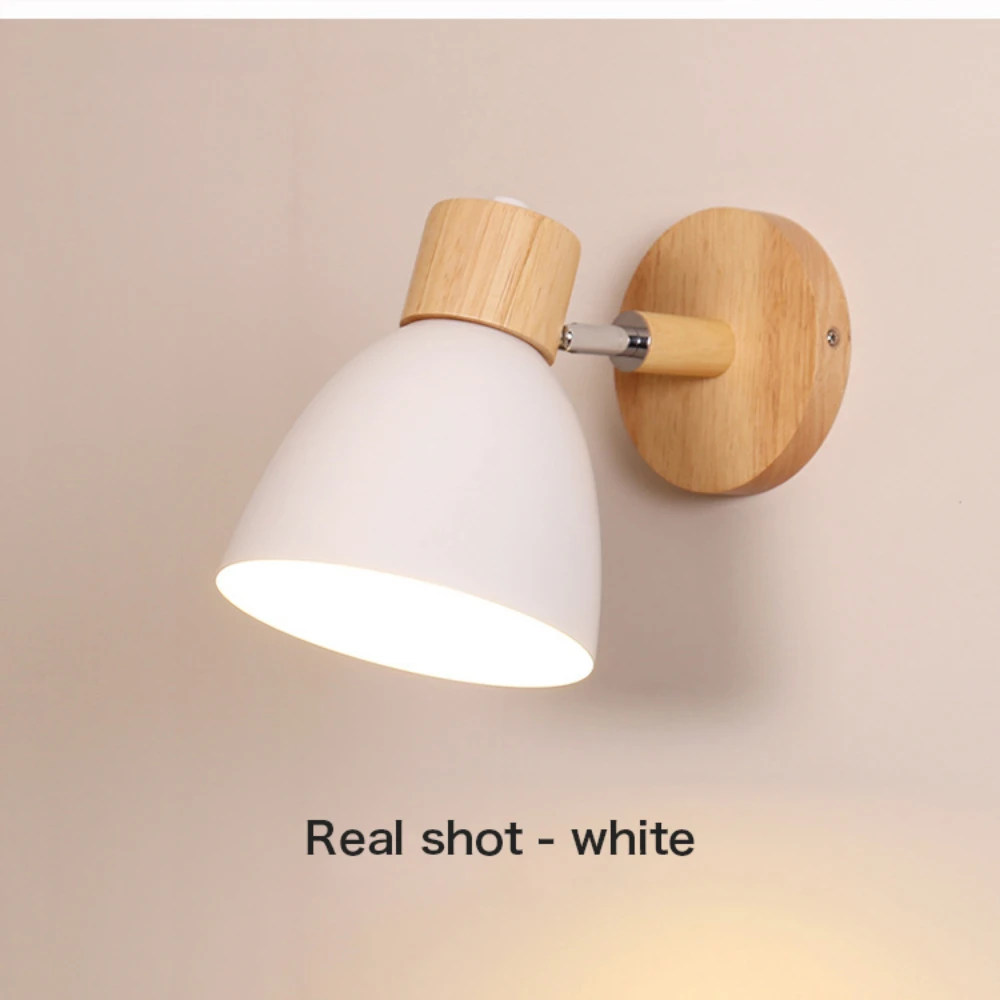 

Nordic wall lights bedside sconce modern light for bedroom macaroon 6 color steering head E27 85-285V