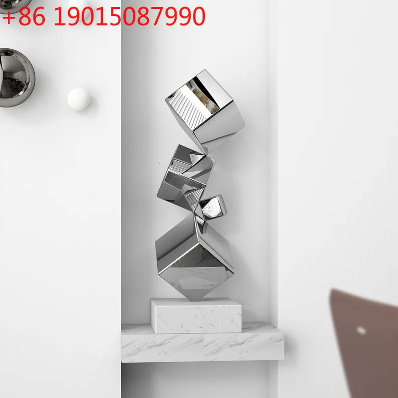 

Light luxury modern stainless steel sculpture desktop living room decoration model room soft decoration art decoration