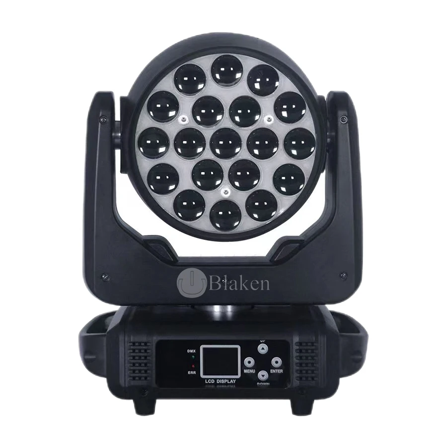 0 Tax 2Pcs 19x15W Led Moving Head Zoom Light 1 Flight Case 19x15W Moving Head LED Zoom Wash Light RGBW Beam Effect Equipment