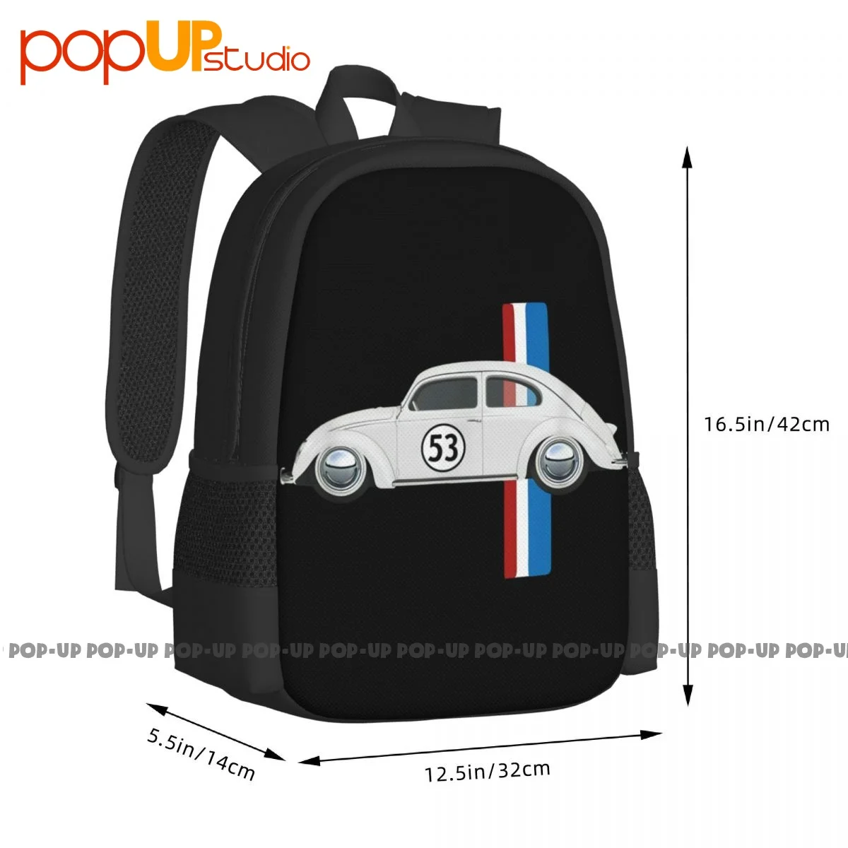 Classic Vintage Car Oldtimer 53 Bug Buggy Beetle Herbie Backpack Large Capacity Bookbag Eco Friendly