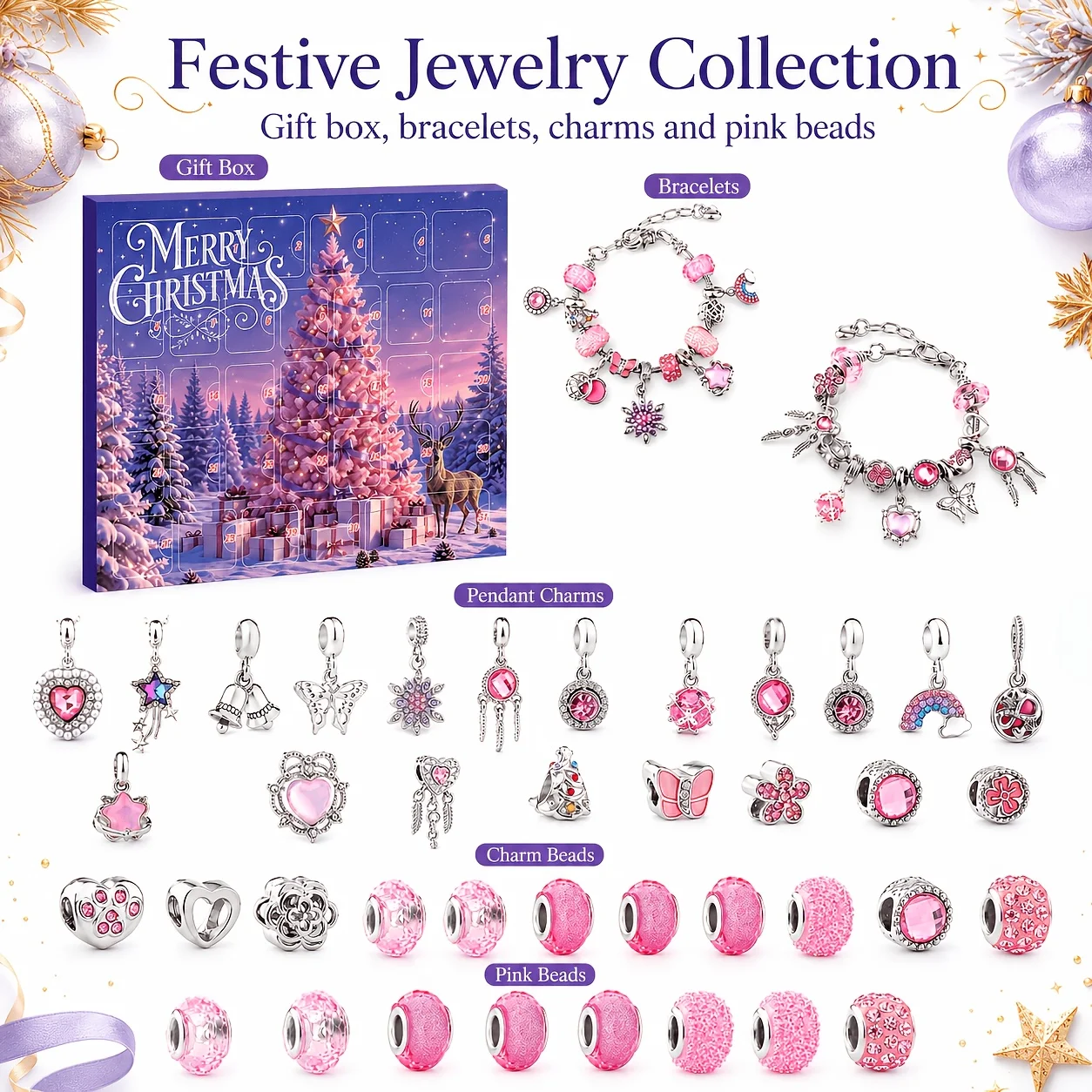 Advent Calendar Gift - Kit de Pulseira de Contas de