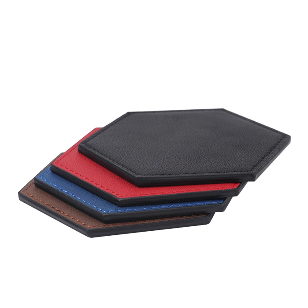 20 pcs Laser Engraving PU Leather Coasters Home Decoration  Multi-shape Insulated Waterproof Coasters Laser DIY Logo Coasters