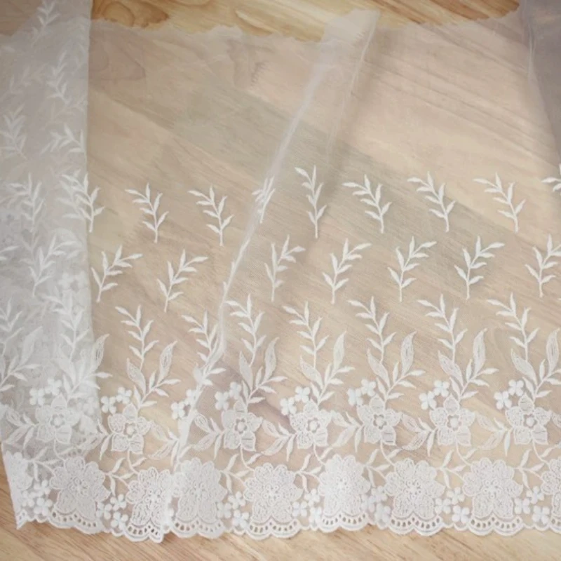 33,5 cm breites, mit Blumen besticktes Spitzenband zur Dekoration von Kleidern, Kleidung, DIY-Bastelbedarf, Handarbeiten, Nähzubehör – Detail 4