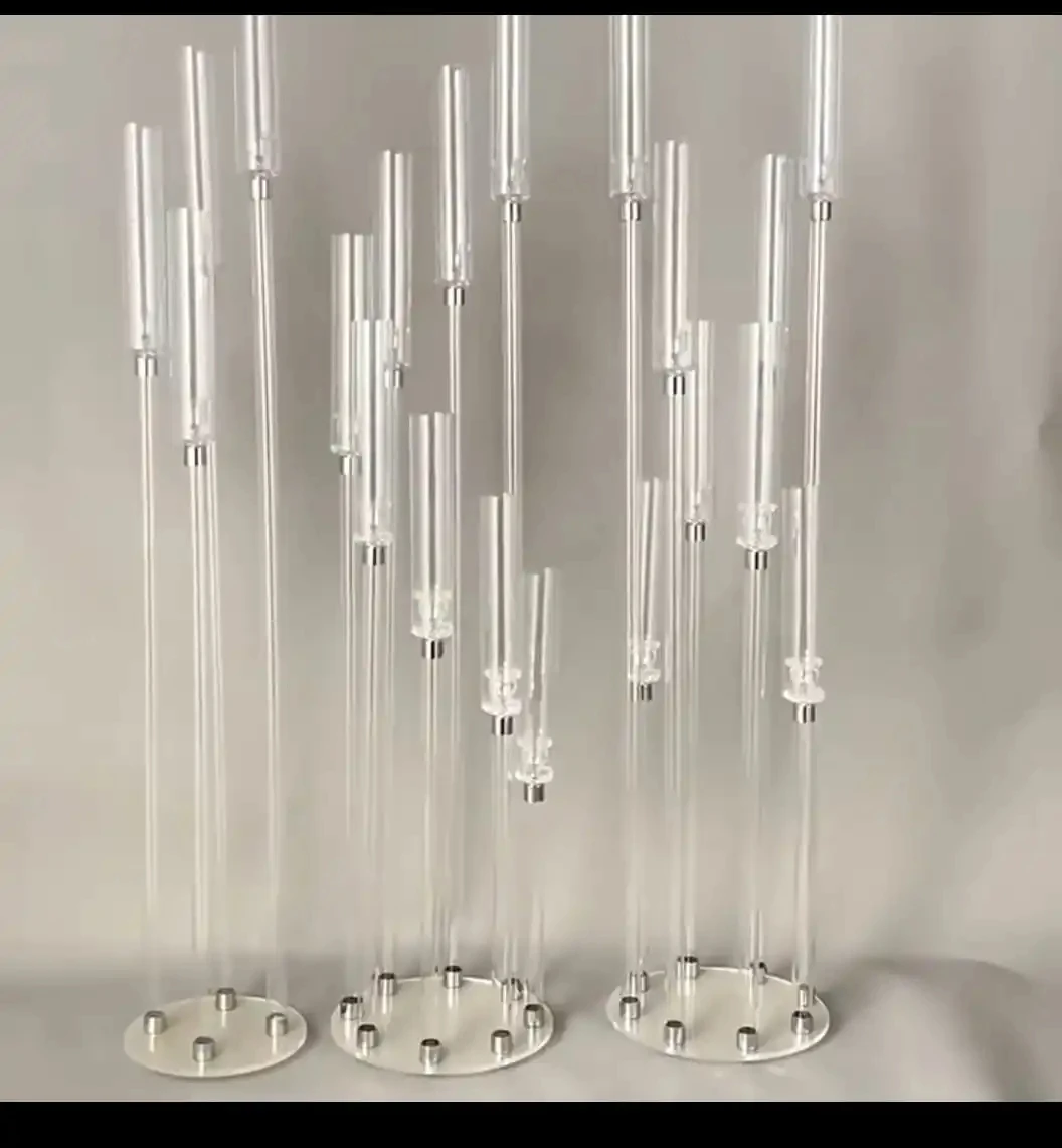 

Wedding Decoration Centerpiece Candelabra Clear Candle Holder Acrylic Candlesticks for Weddings DIY Event Party2/5/6/10pcs