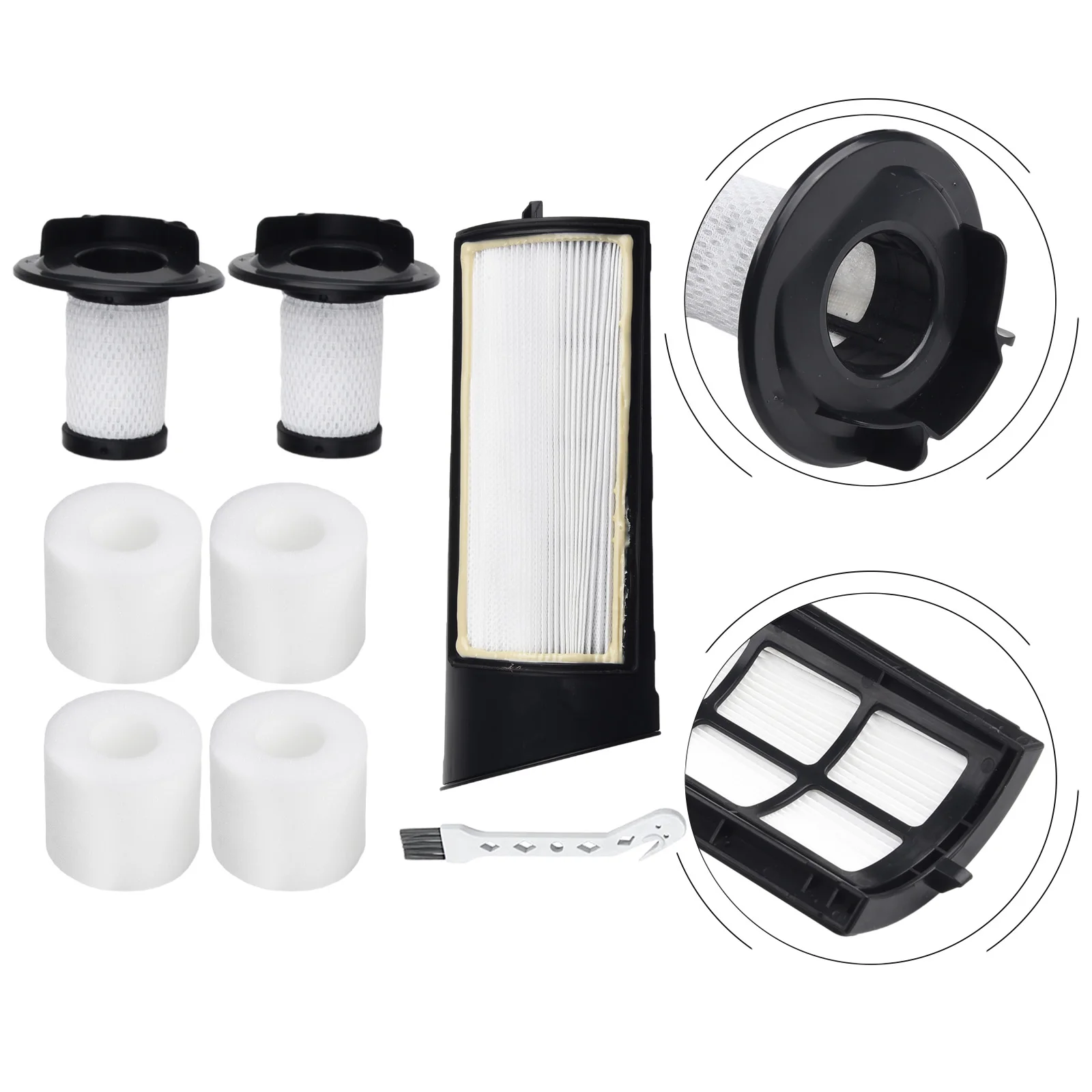 

Long Filter Screen Advanced Filtration System Filters Replacement for Shark ICZ362H / IC160 / IC162 Cordless Vacuum