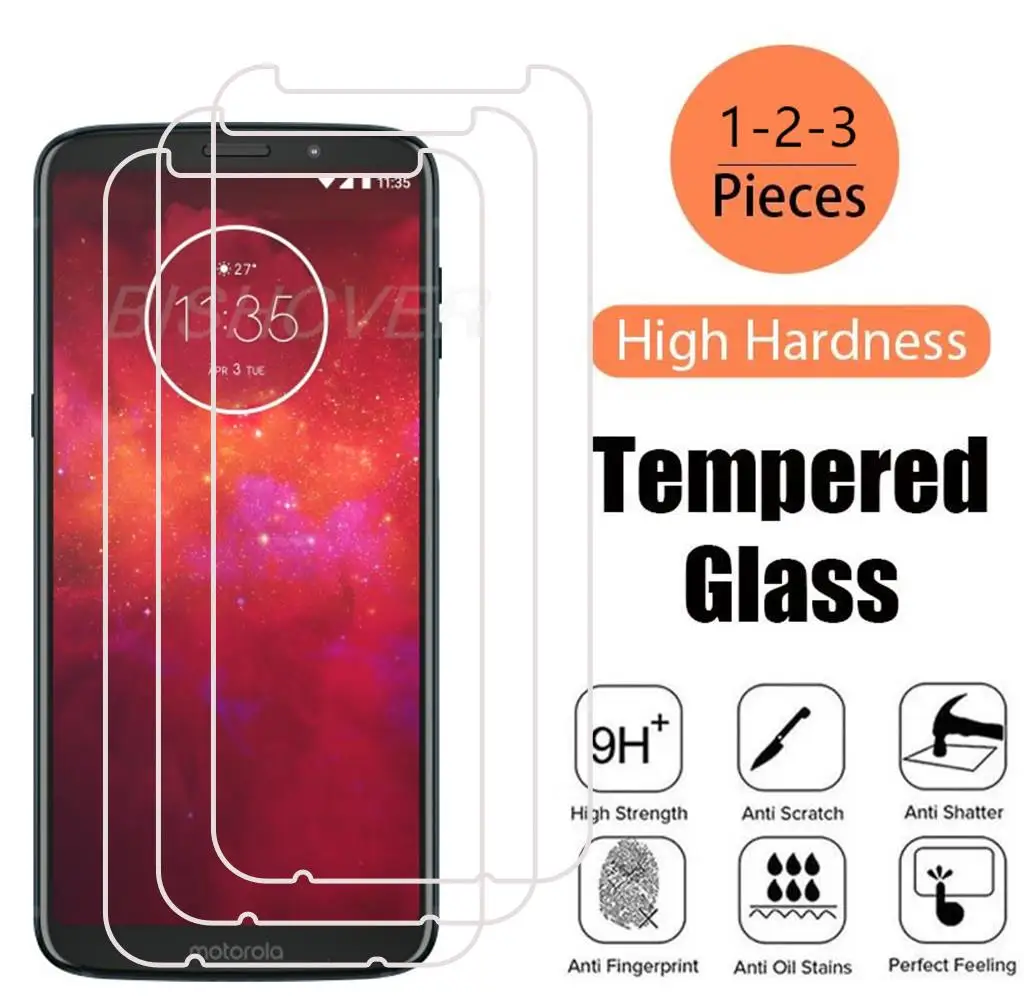 Protector de pantalla para Motorola Moto Z3 Play, película protectora de vidrio templado de 6 "para Motorola Moto Z3 Play Z3