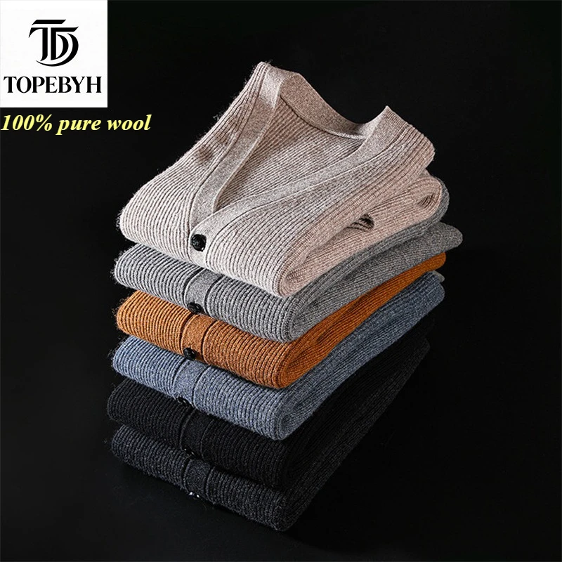 

2026 Trend 100% Pure Wool Premium Sweater Wool Sweater Knitted Cardigan Tops