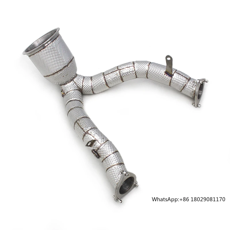 Exhaust Downpipe for Porsche Macan S/Turbo 3.0T/2.9T 2018-2023 Stainless Steel High Flow Catted Downpipe With Catalyst