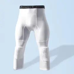 Leggings d'entraînement durables avec genouillères, pantalons de compression respirants, pantalons de basket-ball pour jeunes garçons