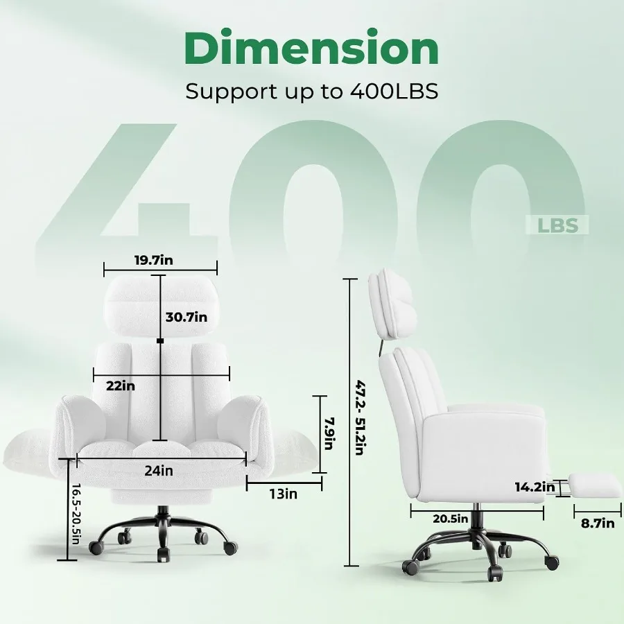 Criss Cross Office Chair with Armrests and Wheels, Comfy Teddy Fleece Vanity Chair, Ergonomic Executive Gaming Computer Chairs