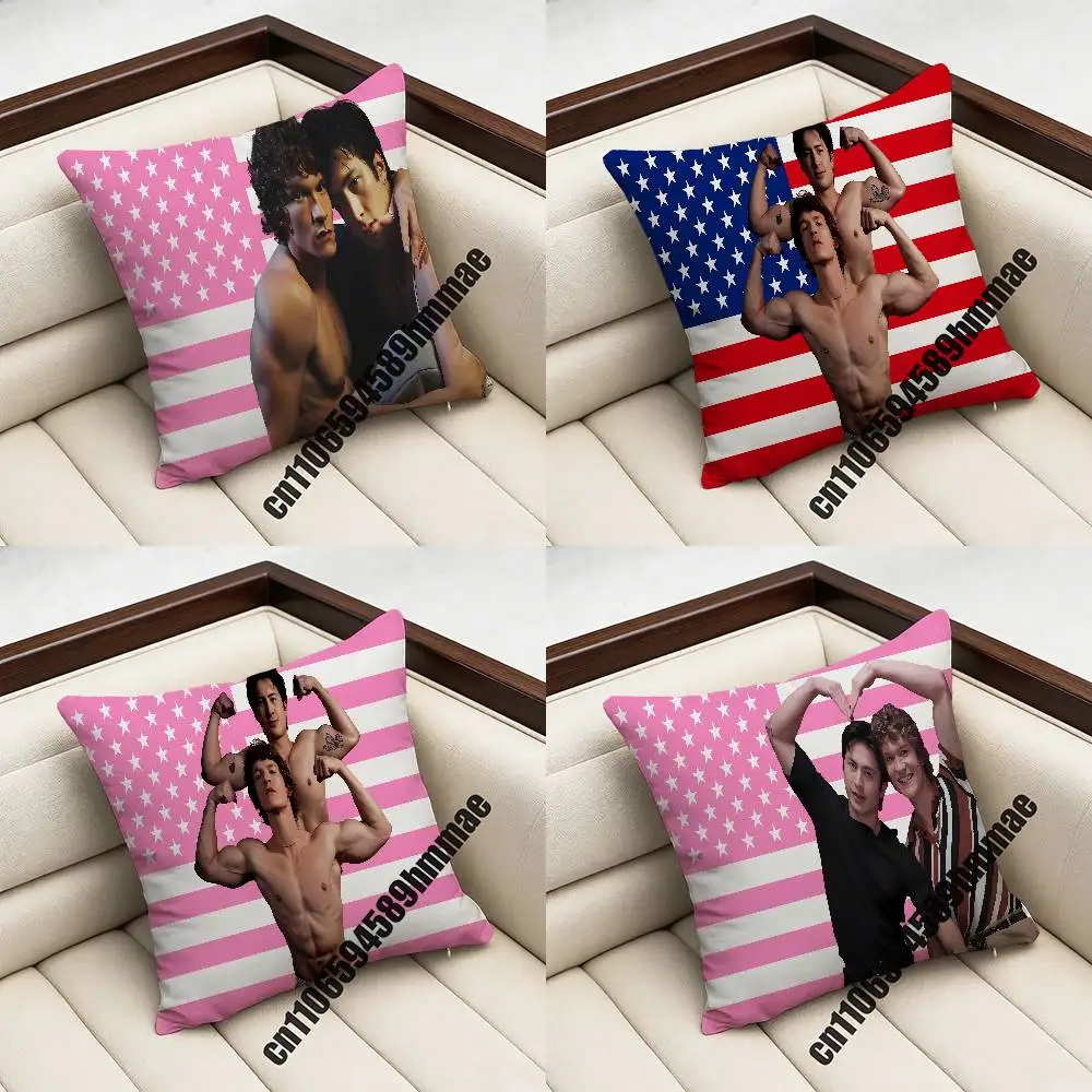 

For Connor Storrie Hudson Williams American USA Flag Throw Pillow Case Sham 45x45cm Square Bedroom Pillowcase Cushion Cover