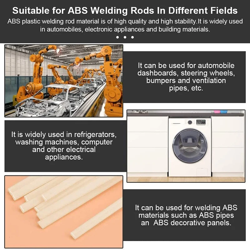ABXF-Пластиковые стержни для ремонта сварки, 60 шт., пластиковые сварочные палочки для автомобильного бампера, пластиковый ремонт, термофен