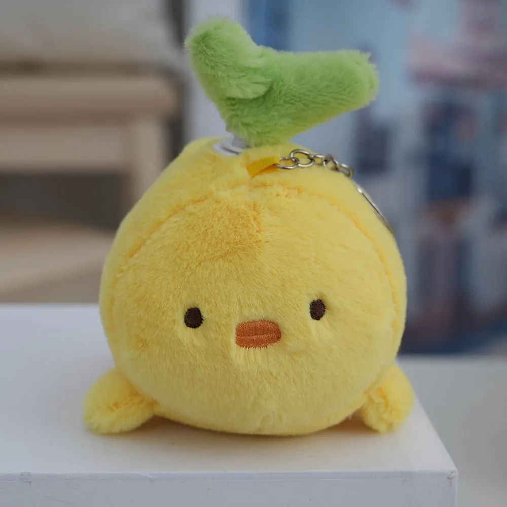 Bag Accessories PP Cotton Rotate Tail Mental Beeping Pink Pig Keychain Simulation Stuffed Chick Key Ring Girls