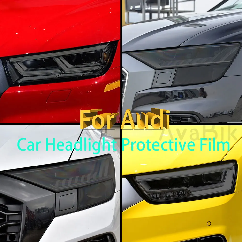 

For Audi Q2 Q3 F3 8U Q5 Q7 4M Q8 SQ2 SQ5 SQ8 RSQ3 RSQ8 Car Headlight Tint Smoked Black Protective Film TPU Sticker Accessories