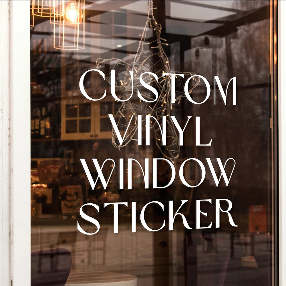 Custom Vinyl Window Decal Stickers Any Logo & Design, Personalised Cutting, for Small to Large Shop and Business Windows