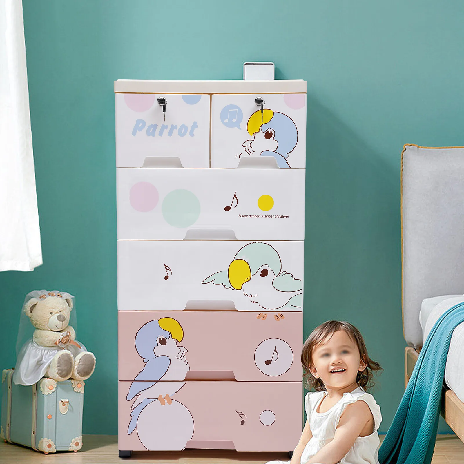 

Eco-Friendly PP 6-Drawer Dresser with Detachable Design & 66LB Capacity, for Home/Office Storage Organization