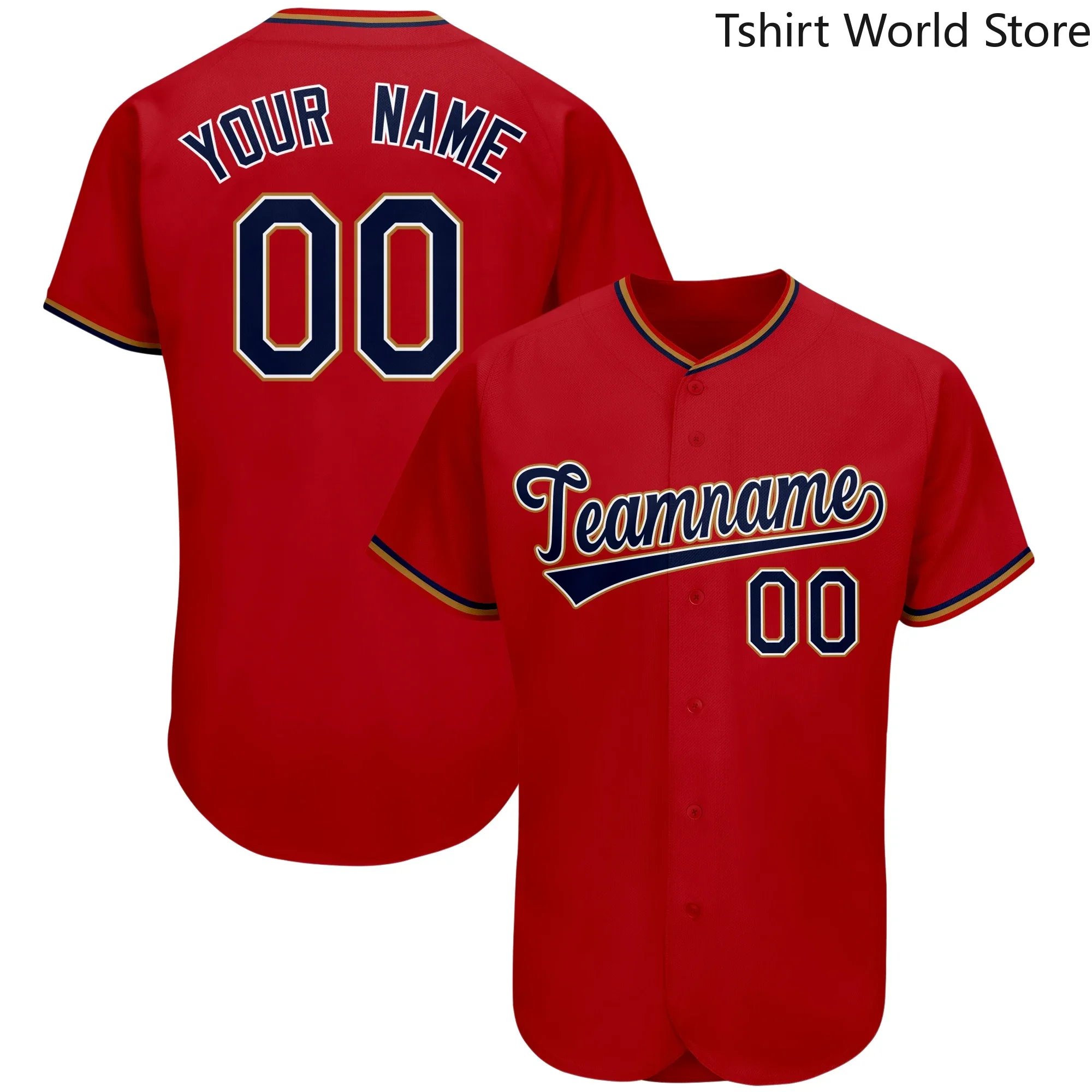 

Customized Baseball Jersey Training Athlete's Sportwear Name&Number Printed Any Color Button down Shirts for Men/Women/Youth