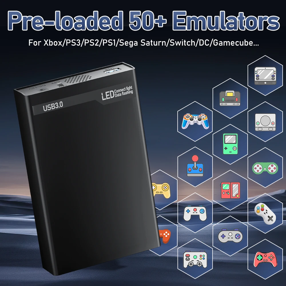 MIX 500GB 3 System in 1 External Game Hard Disk Retro Game Console with 38200+ AAA&3D&Retro Games for PS3/PS2/Switch/XBOX/WII - Image 3