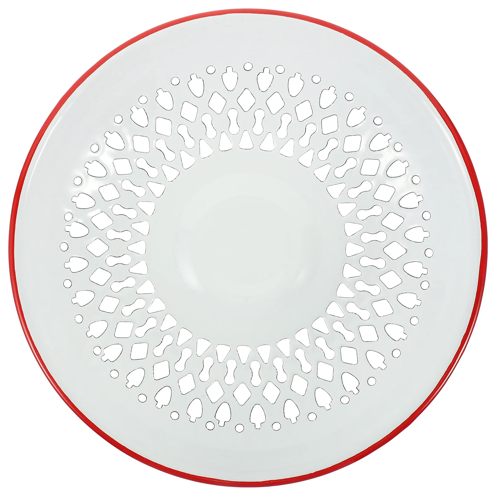 

1Pcs Enamel Fruit Drain Basket Sturdy Hollow Plate Multipurpose Kitchen Washing Basin Snack Storage Draining Tray