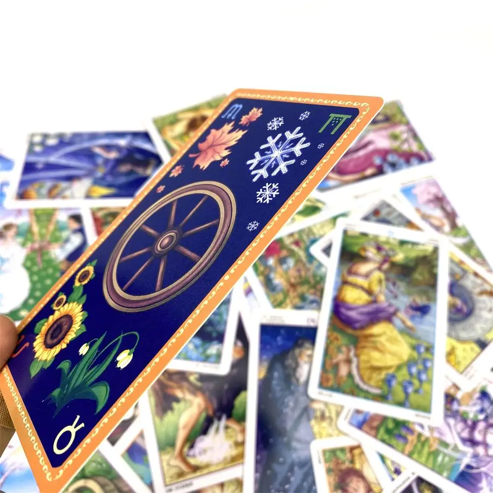 12x7 cm Wheel Of The Year Tarot Card Games Paper Manual