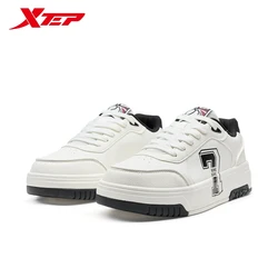 Xtep Board Shoes for Men 2025 Spring Non-slip Wrapping Comfortable Retro Thick Sole Fashion Casual White Shoes 975119310050