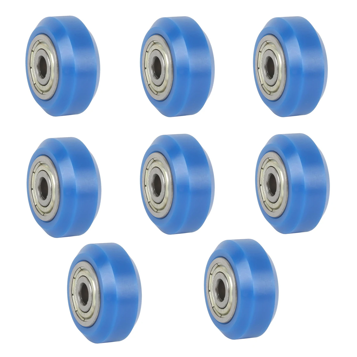 8pcs Upgrade V Solid POM Wheels OD 24mm Rollers Gantry Pulley Double Bearings F Ender3 V2 Neo3/S1/Pro, Ender5 3D Printer, (Blue)