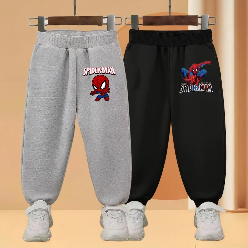 ربيع الخريف الأطفال السراويل الفتيان عالية الخصر السراويل الرياضية أعجوبة أنيمي سبايدرمان المطبوعة الاطفال مرونة الخصر عداء ببطء #1