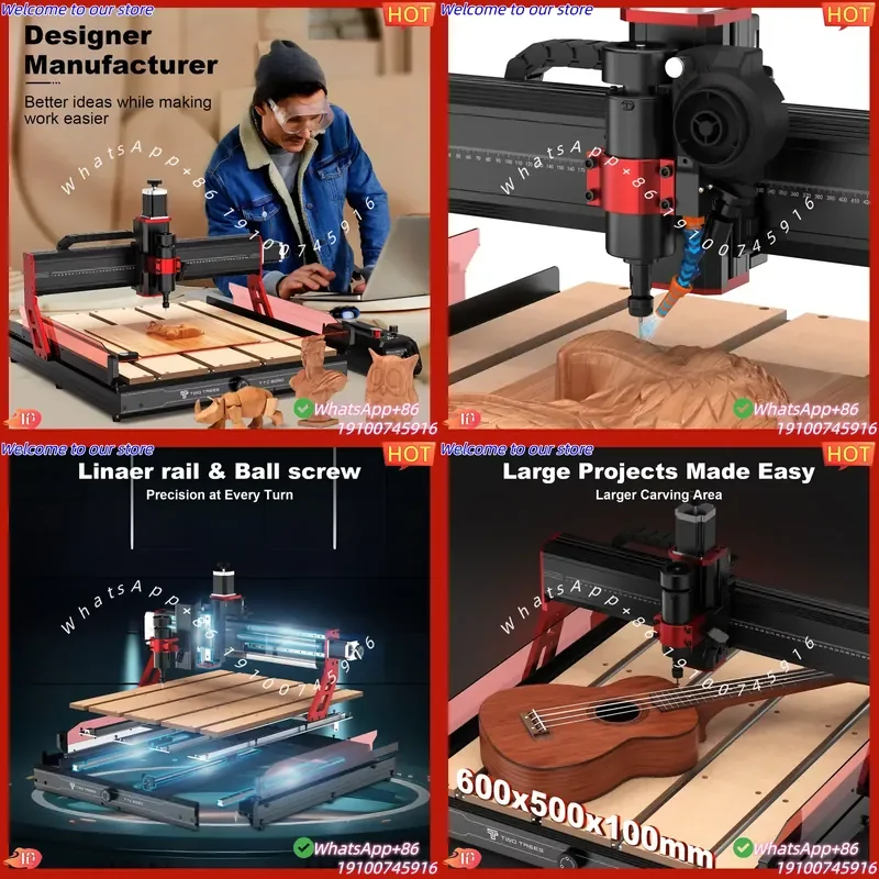 

2026CE Shenzhen TTC 6050 3/4Axis CNC Router Machine 600*500mm Single Spindle Wood Engraving Machine for Art Sculpture Crafts
