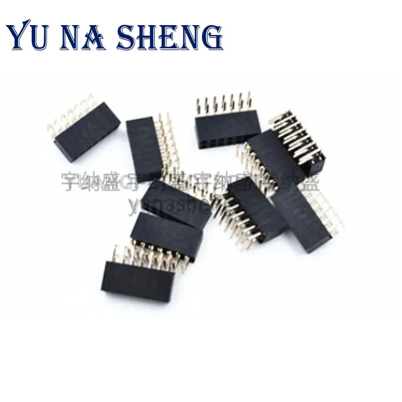 10pcs 2.0mm Pitch Right Angle Double Row 2X4/5/6/7/8/9/10/11/12/14/15/20/25/40P PH6.35 gold-plated PCB Female pin header socket