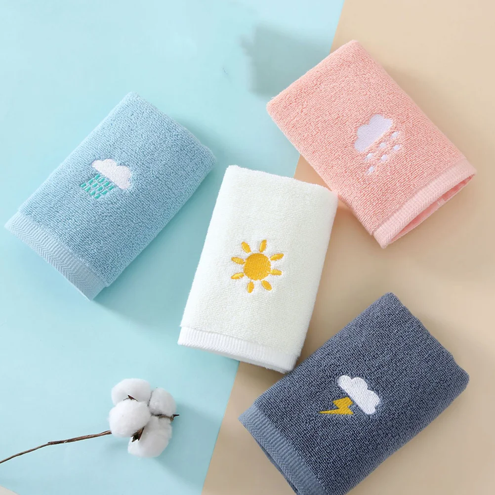 

4Pcs Ultra-Soft Long Staple Cotton Baby Towels Quick Dry Absorbent Kids Face Bath Burp Cloths Washcloths Baby Washcloths