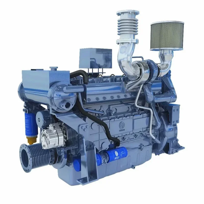 Weifang marine engine 490 horsepower marine high-speed diesel engine, four-cylinder internal combustion engine