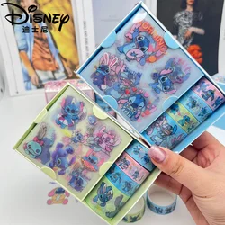 6/12pcs Disney Cartoon Lilo and Stitch Frosted Handbook Sticker DIY Cartoon Washi Tape Guka Decoration Material Stationery Stick