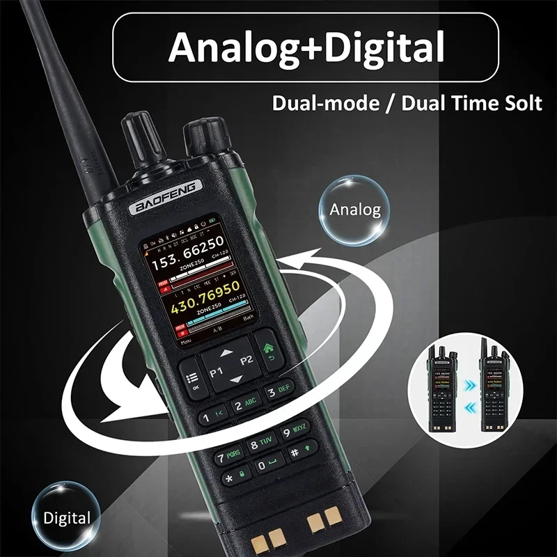BAOFENG DM-32UV DMR Radio VHF UHF Two Way Walkie Talkie GPS Emergency Communication Outdoor Travel Hiking Camping