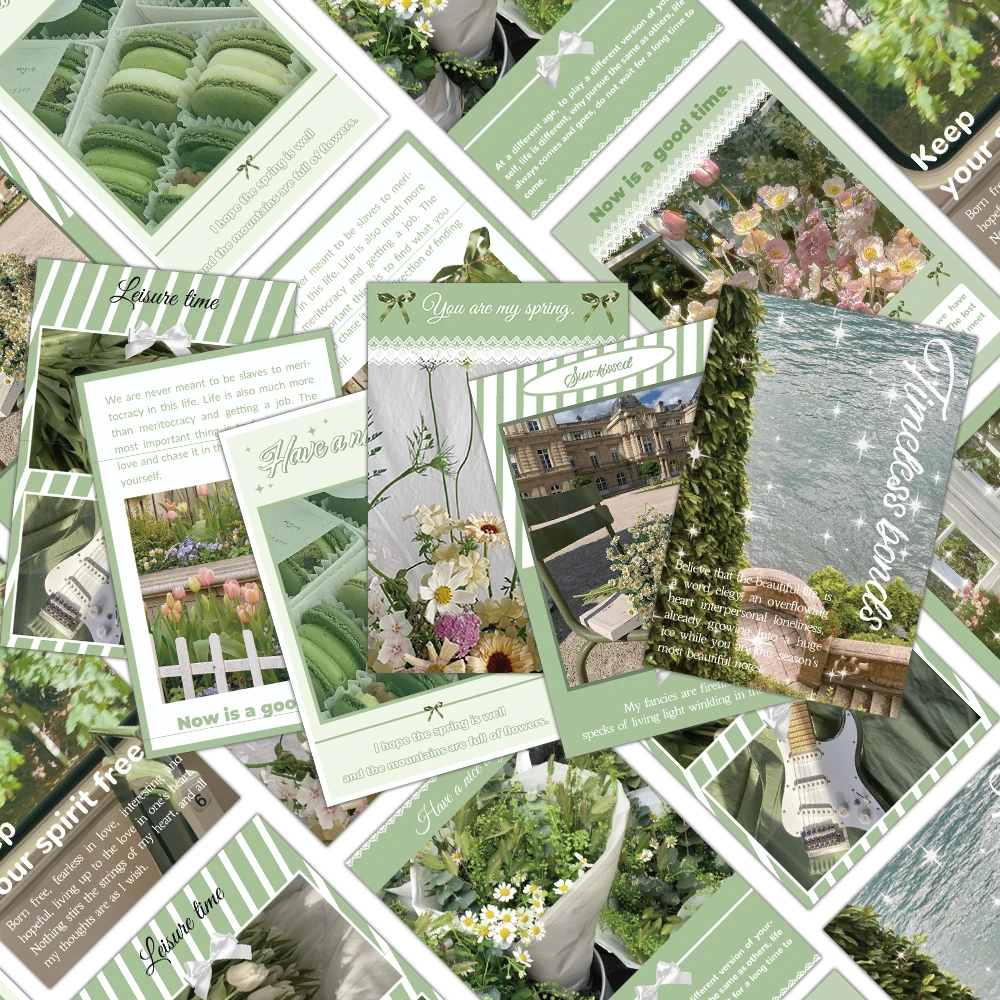 10PCS Jasmine Green Card Creative Novelty Simple Label Bookmark