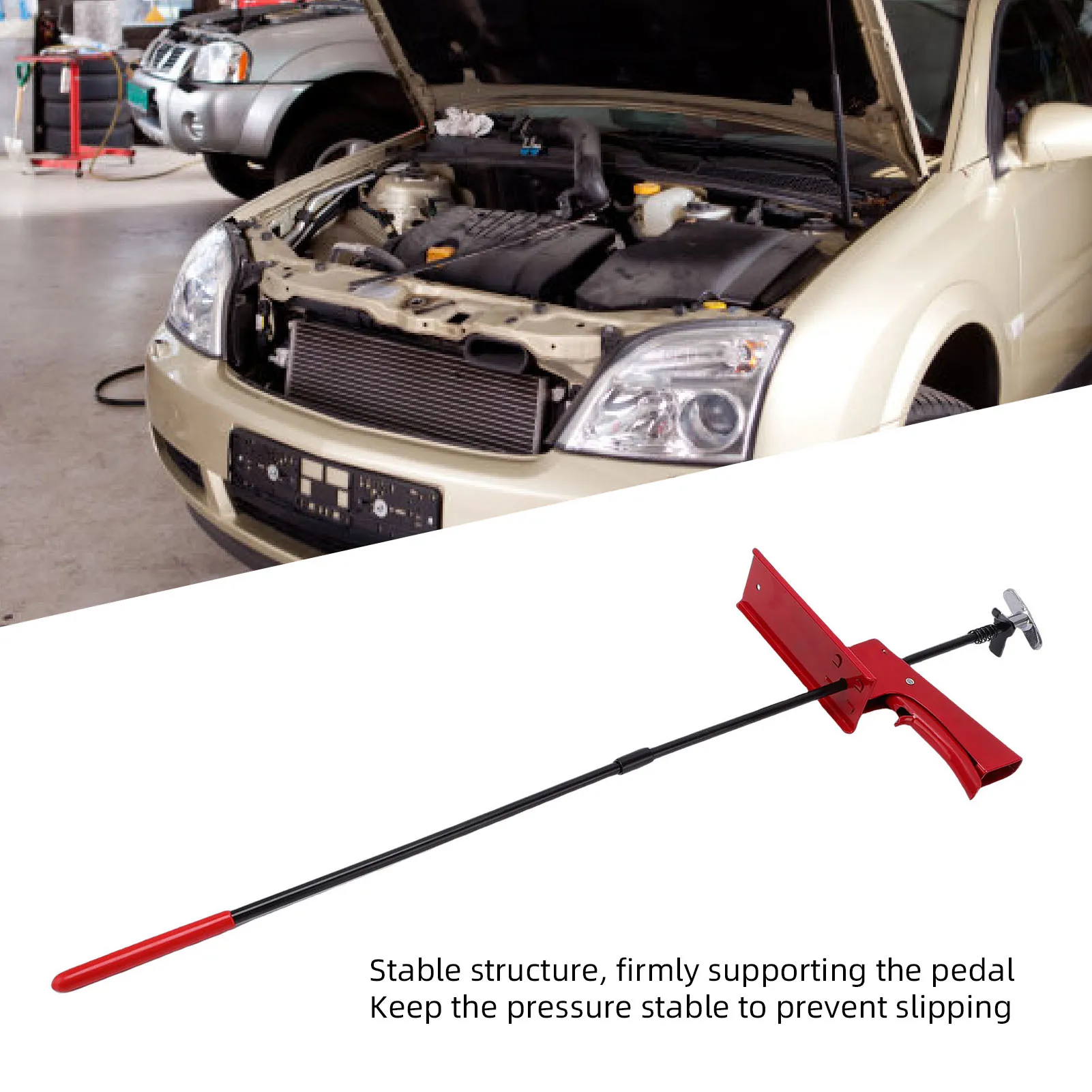 Brake Pedal Depressor Tool Adjustable 29in Carbon Steel Throttle Pedal Depressor Tool for Car Testing and Auto Maintenance 1pcs