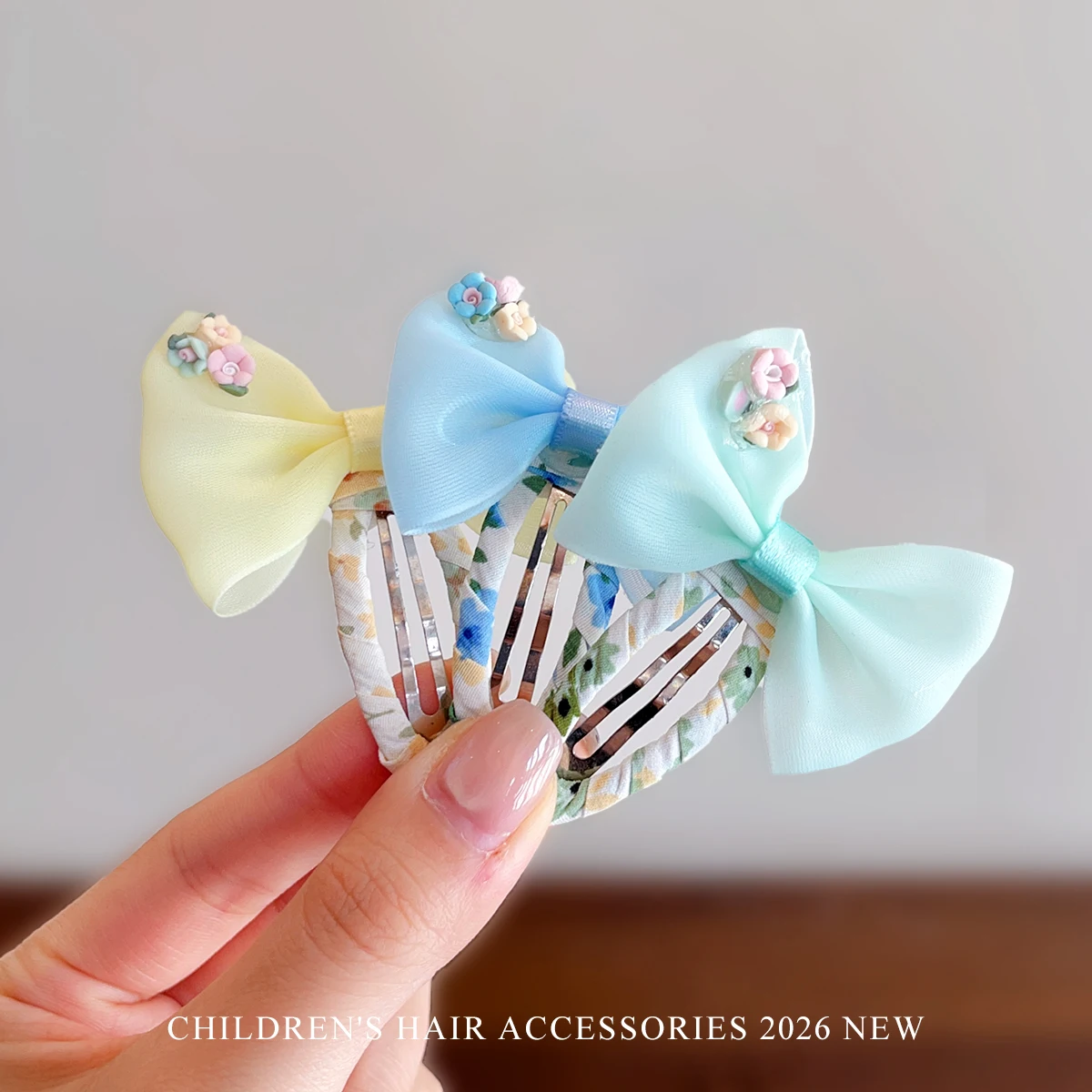 Neue süße 4-teilige Tüll-Schmetterlings-Haarspangen für Frauen, Mädchen und Kinder, in Macaron-Farben, Organza-Schleifen-Haarspangen, Haar-Accessoires. – Detail 11