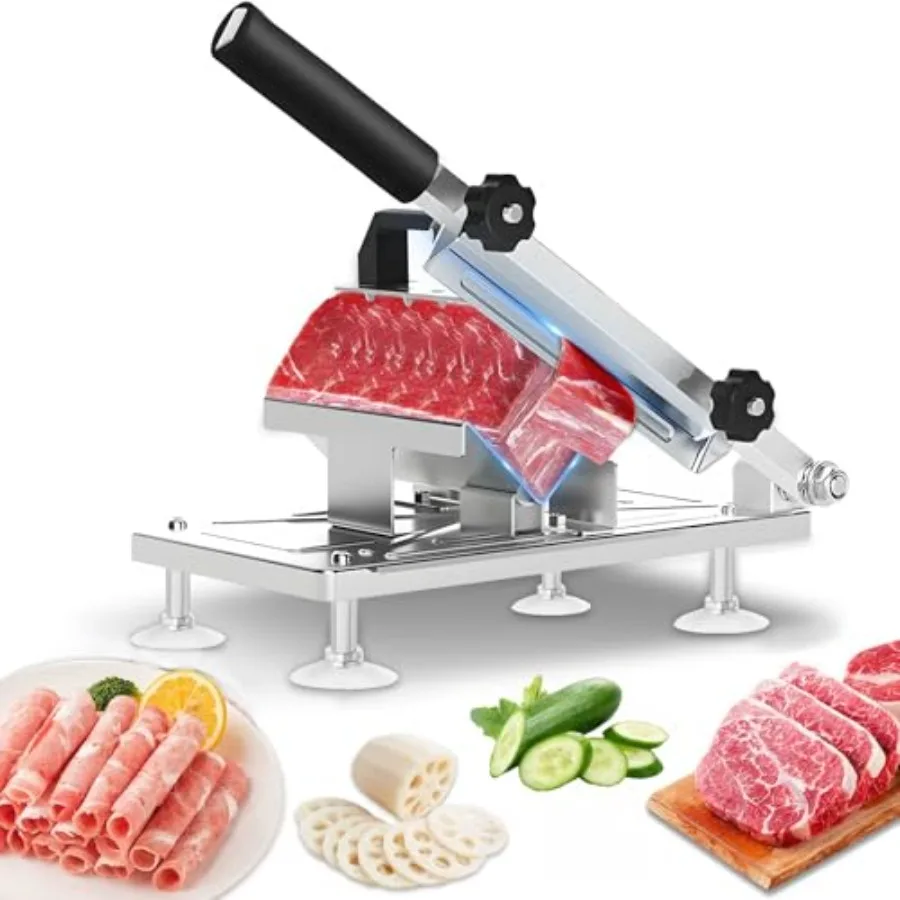 

Manual Frozen Meat Slicer Upgraded Stainless Steel Meat Cutter for Beef Mutton Bacon Home Food Slicing Machine for Hot Pot BBQ