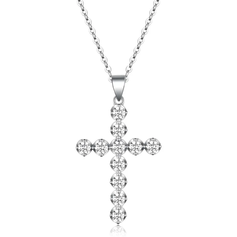 

ZFSILVER модный тренд, серебро 925 пробы, роскошное классическое ожерелье с крестом из муассанита 2,5 мм для женщин, аксессуары, вечерние ювелирные изделия, подарок MP0014